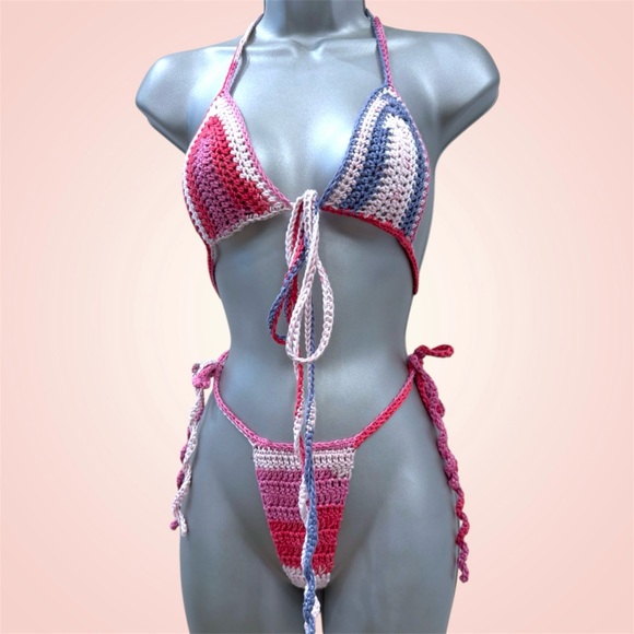 Multicolor Crochet Bikini Set - Picture 3 of 3